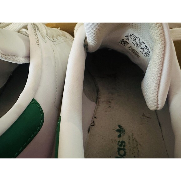 Adidas Stan Smith White Green Leather Low Top Sneakers Shoes Women's 8.5 - Picture 15 of 16